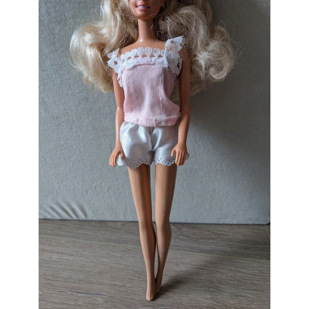 Vintage Day to Night Barbie Fashion Doll 1984 7929 Pink Coat PJ Hat Lace NO DOLL